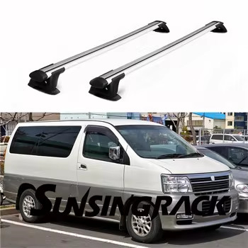 Sunsing 8155 Universal Aluminum Cross Bar Luggage Roof Rack Naked Roof Mount with Locks and Kits for Car Roof Use